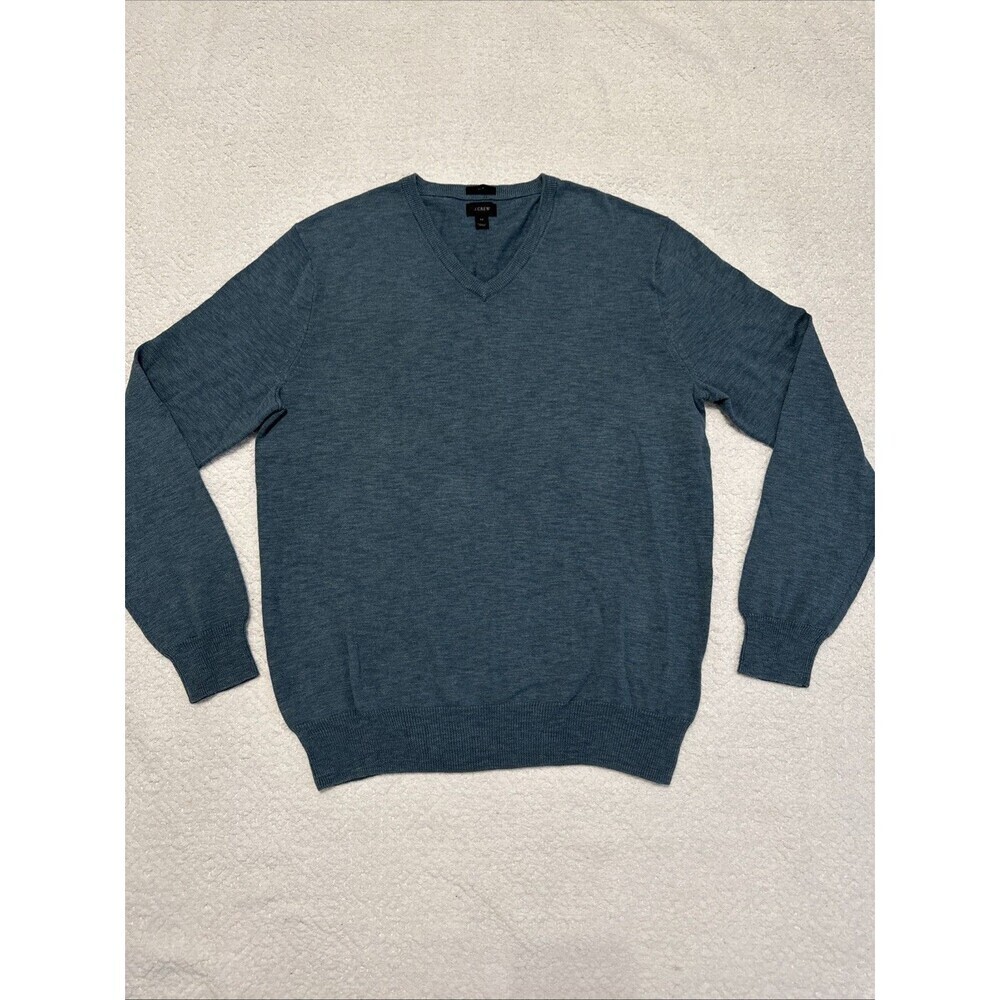 J Crew Sweater Men Medium Slim Pullover 100%  Cotton V-Neck Lightweight NWOT